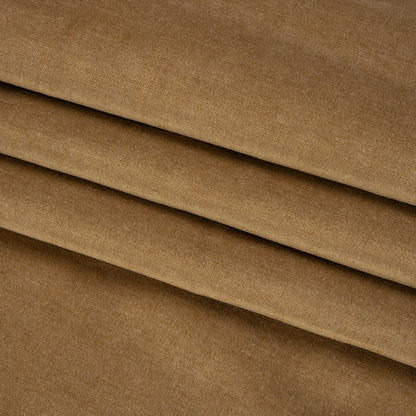 Polyester and Cotton Upholstery Velvet - Caramel - Corry Collection Folded