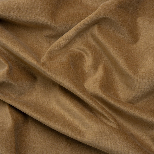 Polyester and Cotton Upholstery Velvet - Caramel - Corry Collection