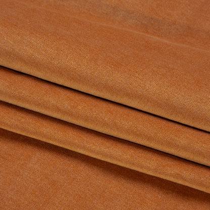 Polyester and Cotton Upholstery Velvet - Tangerine - Corry Collection Folded