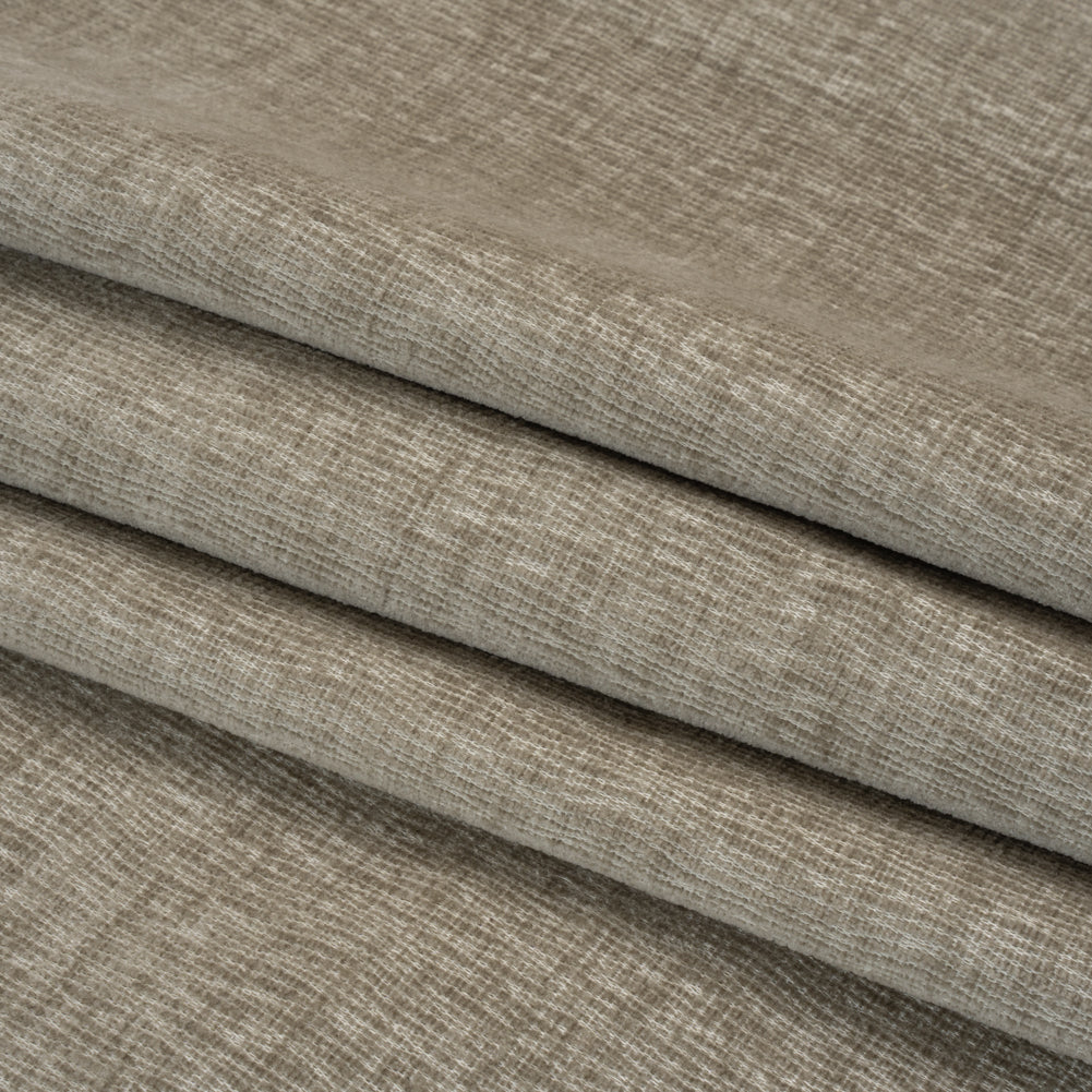 Chenille Upholstery Woven with Latex Backing - Chrome - Lovell Collection Folded