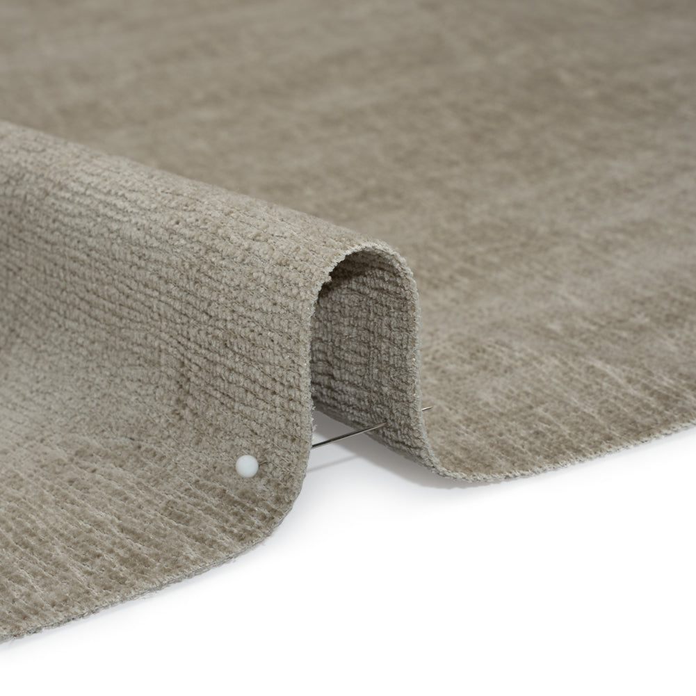 Chenille Upholstery Woven with Latex Backing - Chrome - Lovell Collection Detail