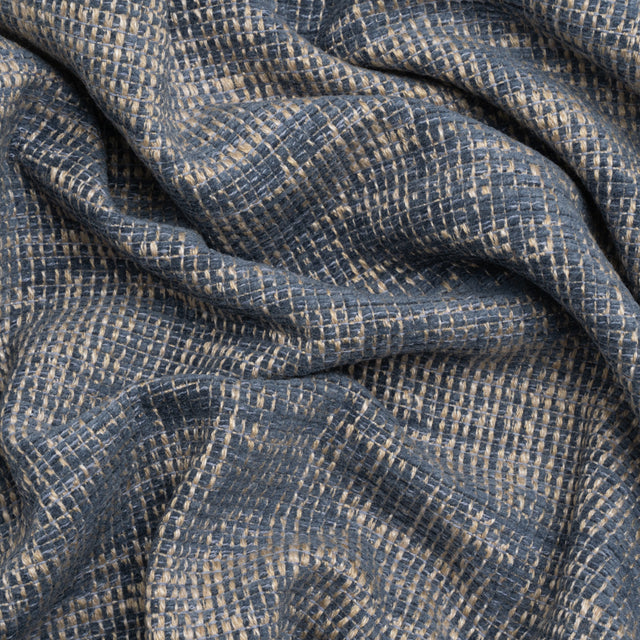 Tweedy Chenille Upholstery Woven - Sapphire - Hartsmere Collection