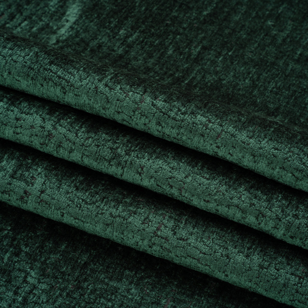 Textured Upholstery Chenille - Emerald - Odie Collection Folded
