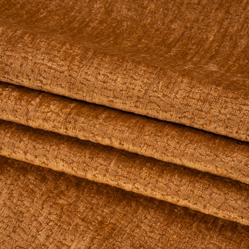 Textured Upholstery Chenille - Pumpkin - Odie Collection Folded