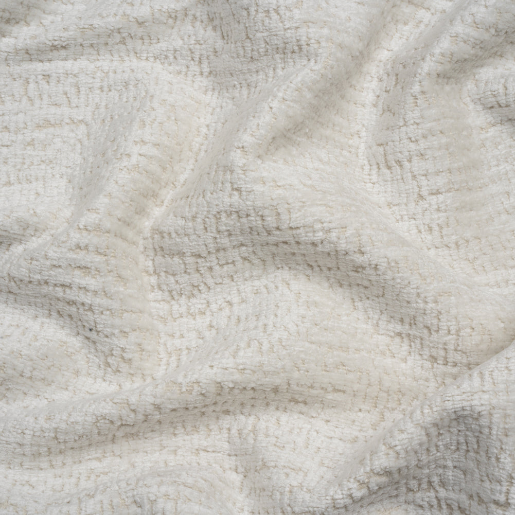 Textured Upholstery Chenille - White Hot - Odie Collection