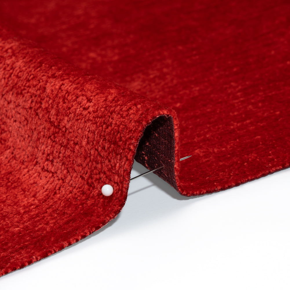 Upholstery Chenille - Red It Monotone Abstract - Timbrell Collection Detail