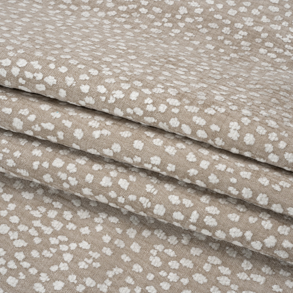 Upholstery Chenille - Beige Spotted - Piperhill Collection Folded