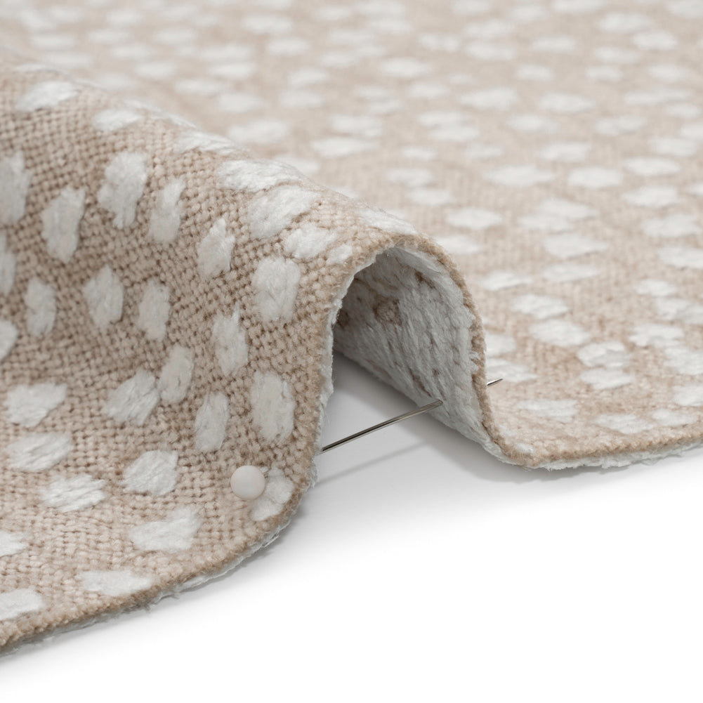 Upholstery Chenille - Beige Spotted - Piperhill Collection Detail