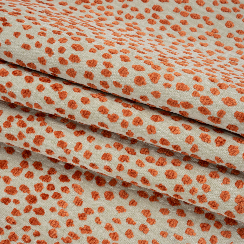 Upholstery Chenille - Cinnabar Spotted - Piperhill Collection Folded