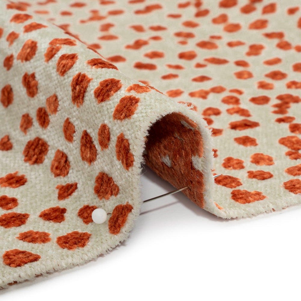Upholstery Chenille - Cinnabar Spotted - Piperhill Collection Detail