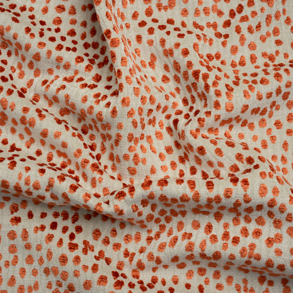 Upholstery Chenille - Cinnabar Spotted - Piperhill Collection