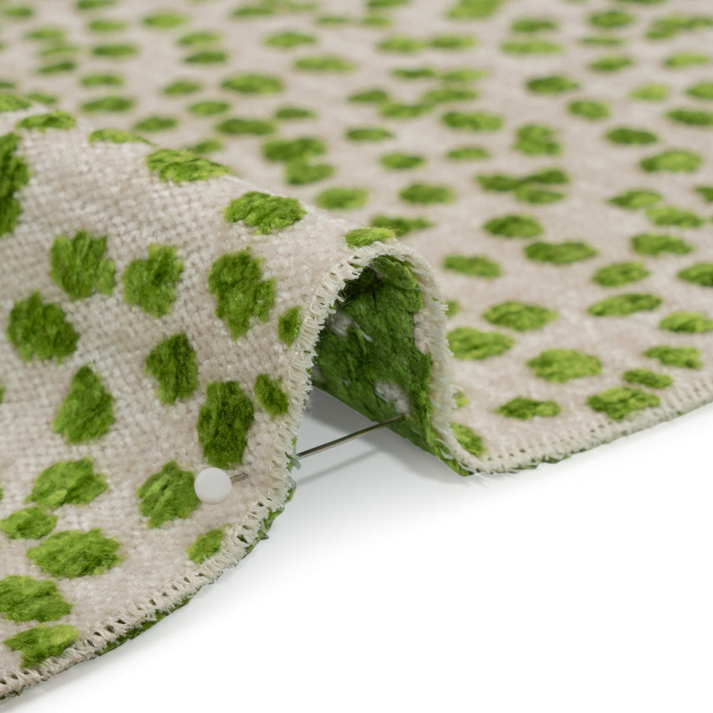 Upholstery Chenille - Grasshopper Spotted - Piperhill Collection Detail