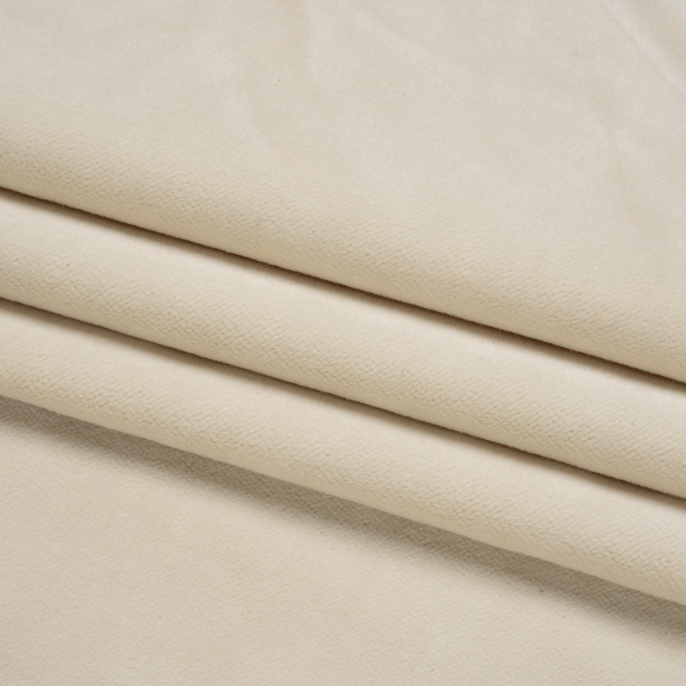 Cotton and Polyester Upholstery Velvet - Creme - Banton Collection Folded