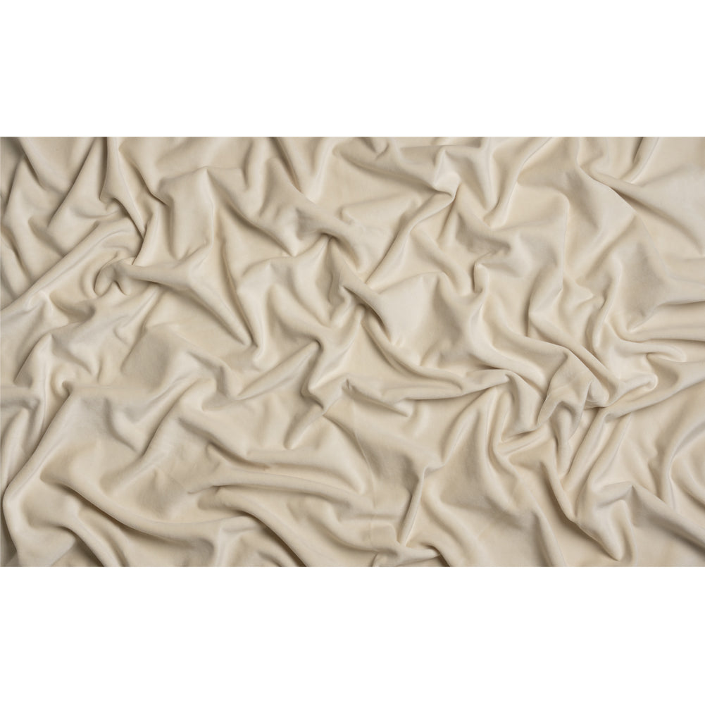 Cotton and Polyester Upholstery Velvet - Creme - Banton Collection Full