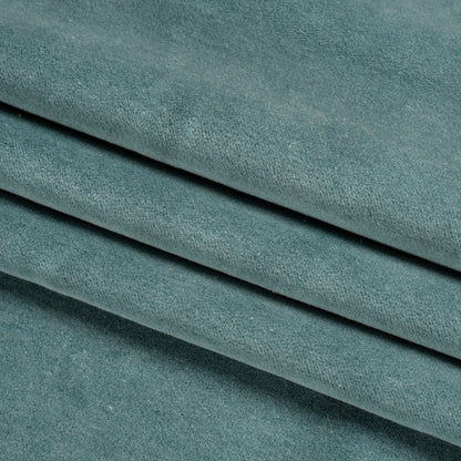 Cotton and Polyester Upholstery Velvet - Ocean - Banton Collection Folded