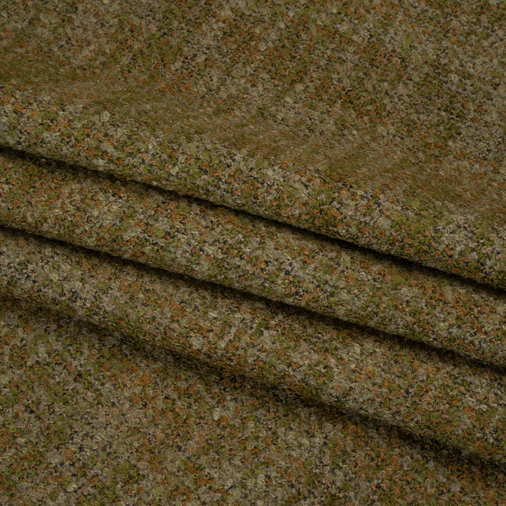 Tweed Upholstery Boucle with Latex Backing - Moss - Algrove Collection Folded
