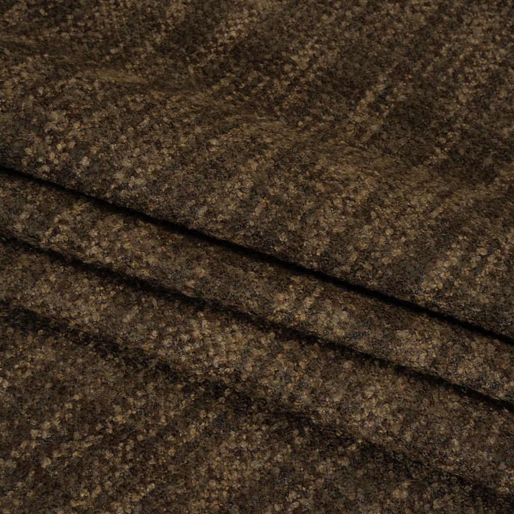 Tweed Upholstery Boucle with Latex Backing - Walnut - Algrove Collection Folded