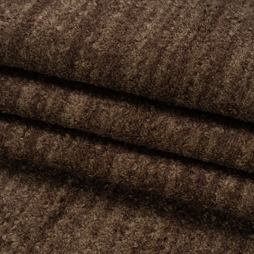 Plush Upholstery Boucle - Chocolate Striated - Avenir Collection Folded