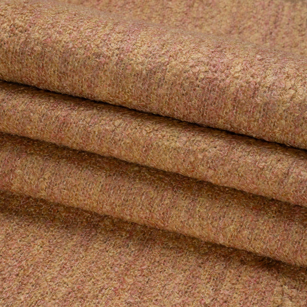 Plush Upholstery Boucle - Rose Quartz Striated - Avenir Collection Folded