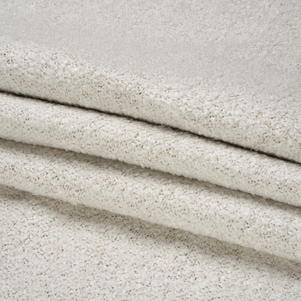 Plush Upholstery Boucle - Snow Striated - Avenir Collection Folded