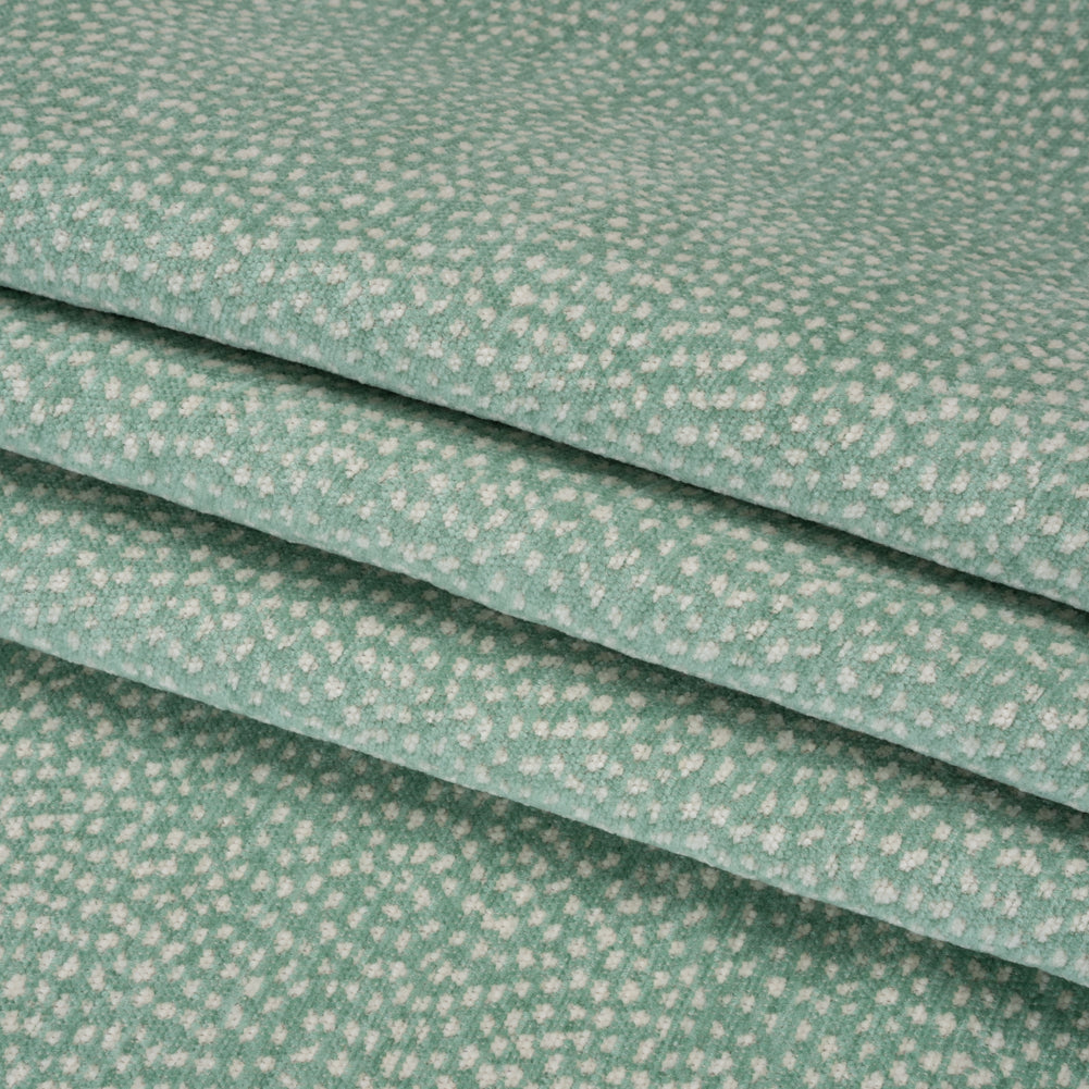 Upholstery Chenille - Aqua Spotted - Remus Collection Folded