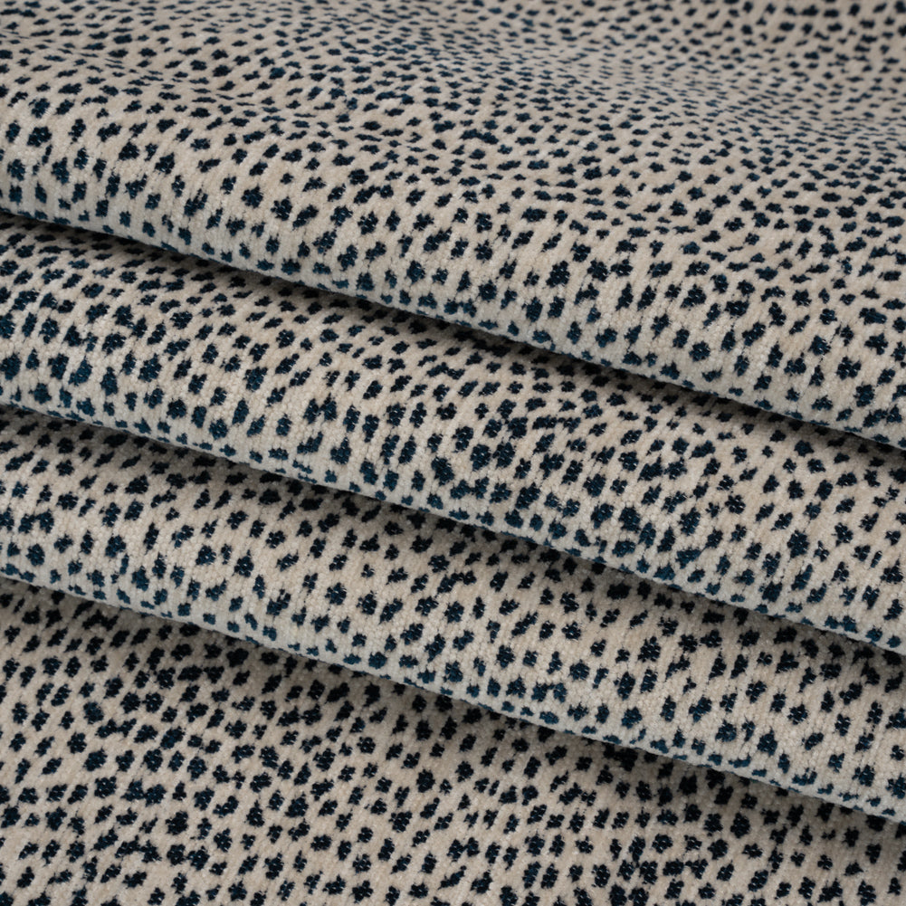 Upholstery Chenille - Indigo Spotted - Remus Collection Folded