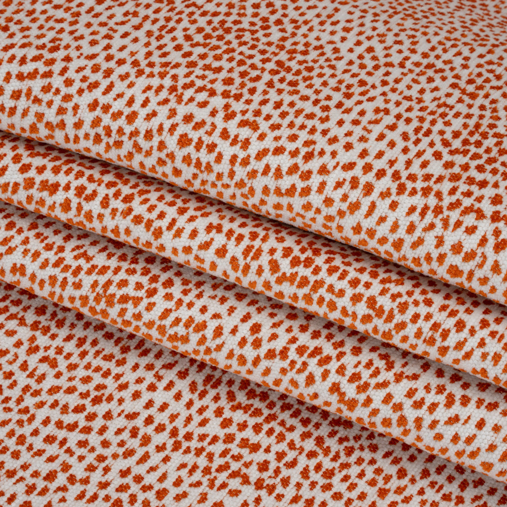 Upholstery Chenille - Orange Spotted - Remus Collection Folded