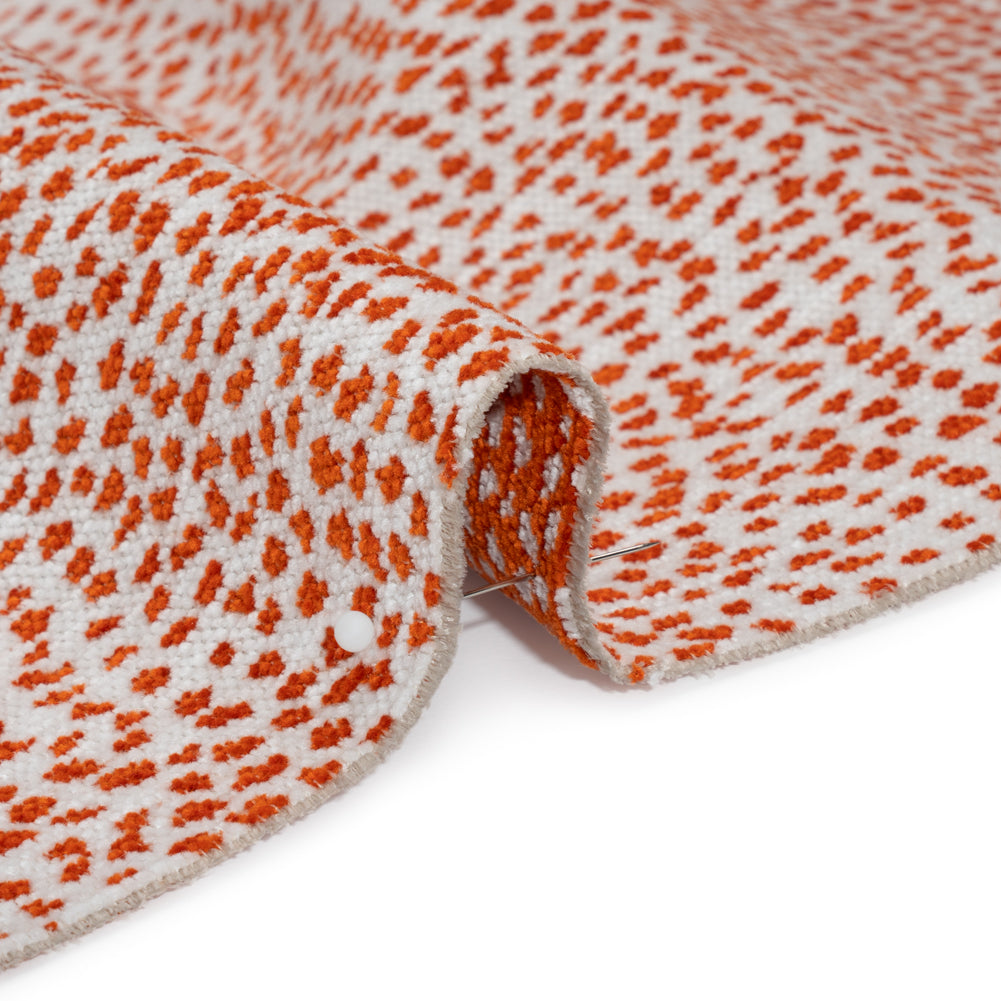 Upholstery Chenille - Orange Spotted - Remus Collection Detail