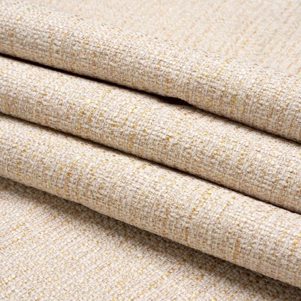 Tweed Upholstery Woven with Latex Backing - Creme - Heath Collection Folded
