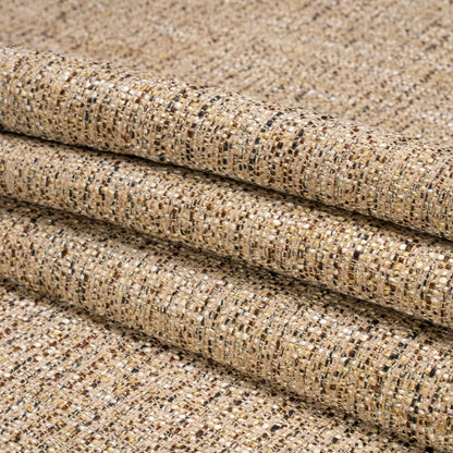 Tweed Upholstery Woven with Latex Backing - Stone - Heath Collection Folded