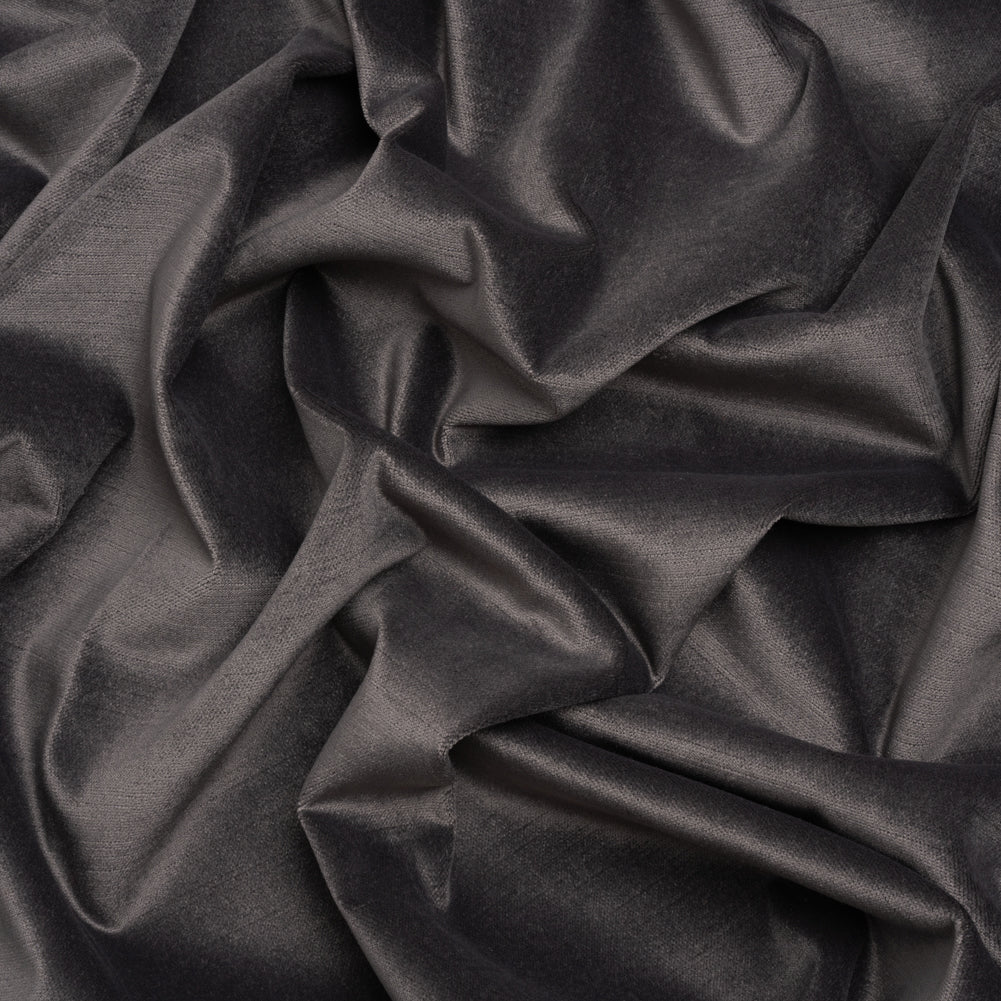 Low Pile Upholstery Velvet - Pewter - Somerset Collection