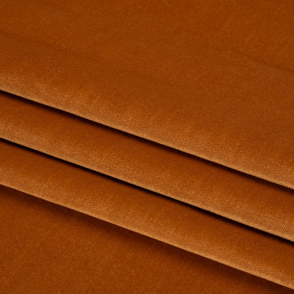 Low Pile Upholstery Velvet - Tangerine - Somerset Collection Folded