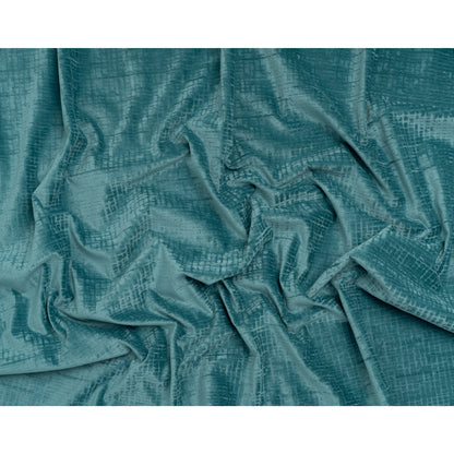 Polyester Upholstery Chenille - Aquamarine Grid Texture - Carolina Collection