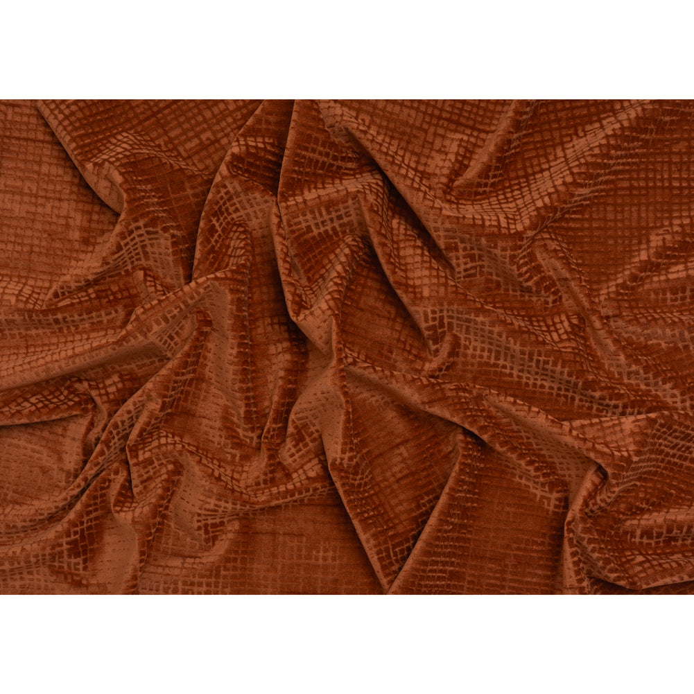 Polyester Upholstery Chenille - Baked Clay Grid Texture - Carolina Collection - Full