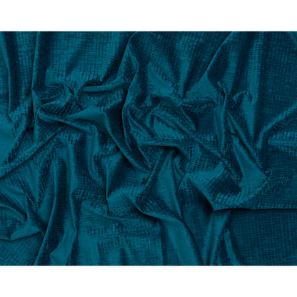 Polyester Upholstery Chenille - Blue Topaz Grid Texture - Carolina Collection