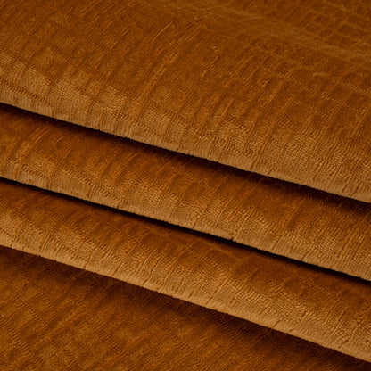 Polyester Upholstery Chenille - Butterscotch Grid Texture - Carolina Collection