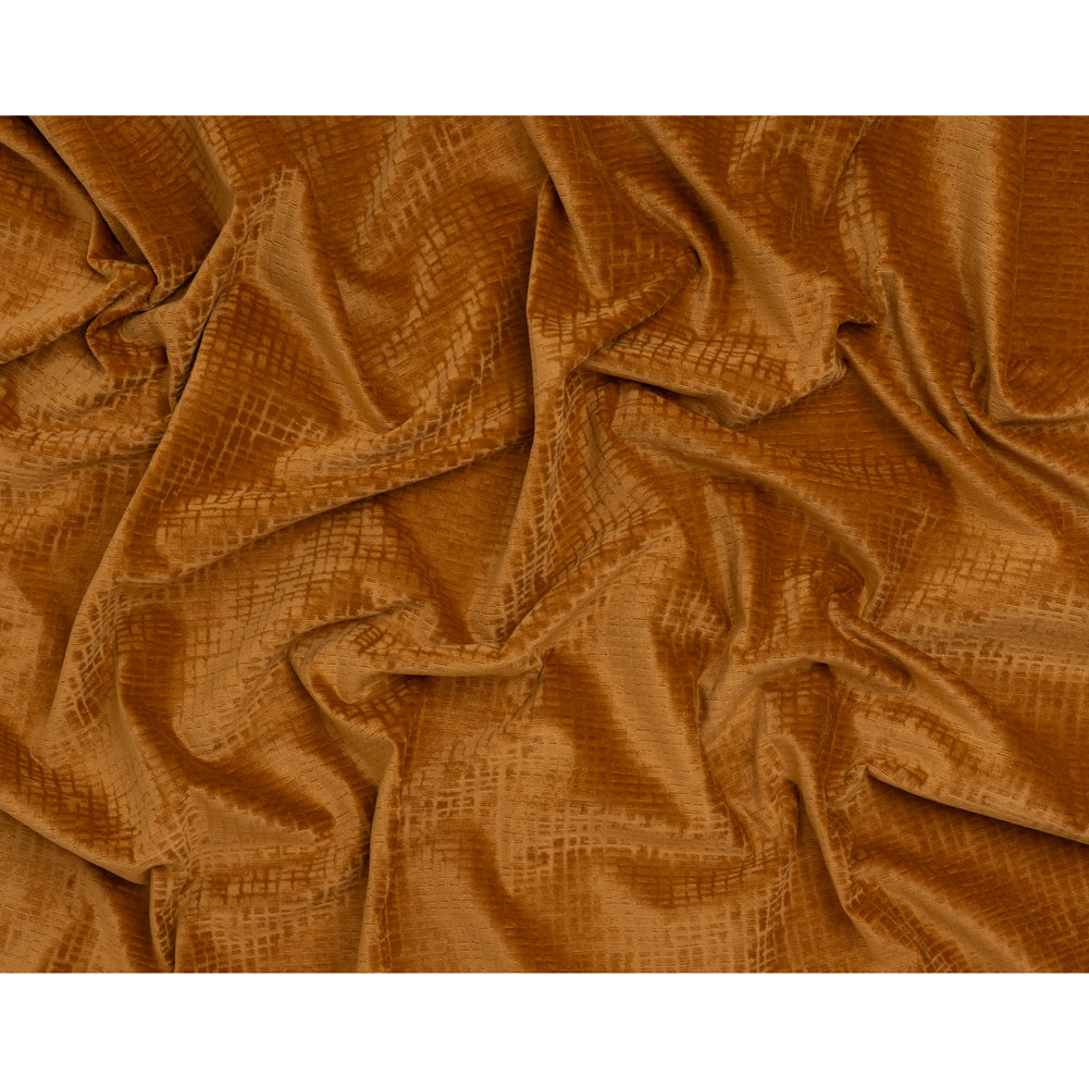 Polyester Upholstery Chenille - Butterscotch Grid Texture - Carolina Collection - Full