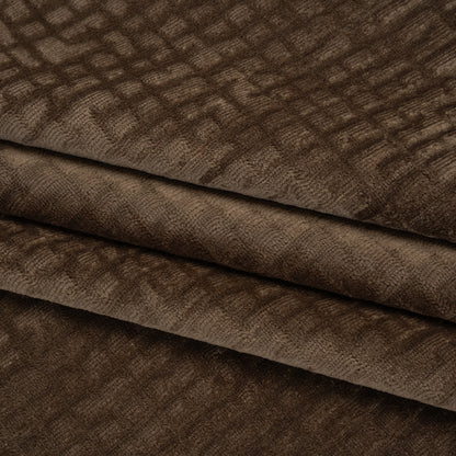 Polyester Upholstery Chenille - Chocolate Grid Texture - Carolina Collection