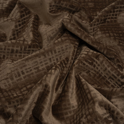 Polyester Upholstery Chenille - Chocolate Grid Texture - Carolina Collection