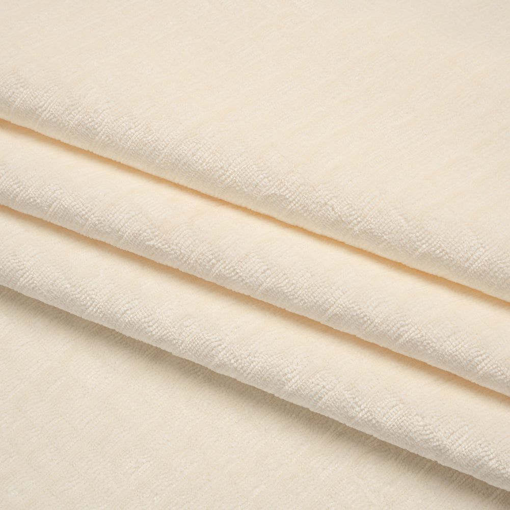 Polyester Upholstery Chenille - Cloud Dancer Grid Texture - Carolina Collection - Folded