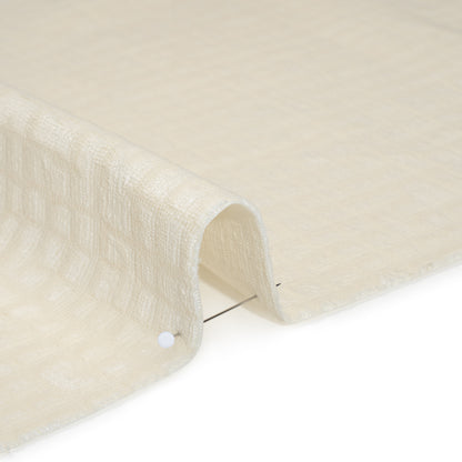 Polyester Upholstery Chenille - Cloud Dancer Grid Texture - Carolina Collection