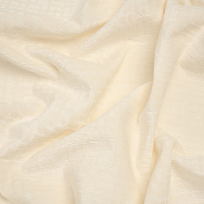 Polyester Upholstery Chenille - Cloud Dancer Grid Texture - Carolina Collection