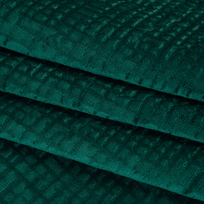 Polyester Upholstery Chenille - Emerald Grid Texture - Carolina Collection