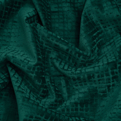 Polyester Upholstery Chenille - Emerald Grid Texture - Carolina Collection