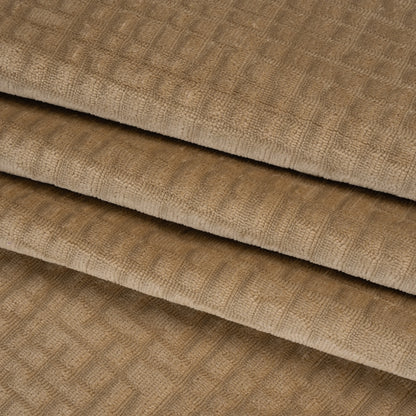 Polyester Upholstery Chenille - Fawn Grid Texture - Carolina Collection