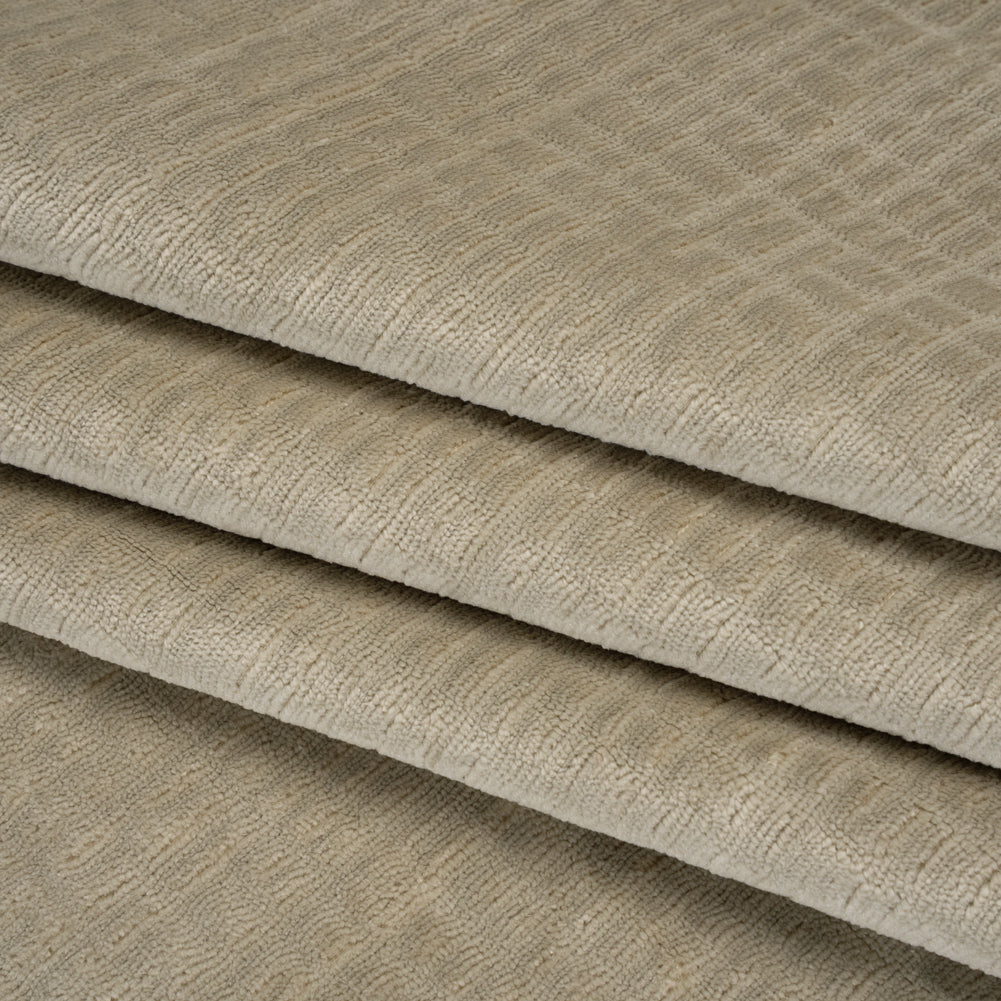 Polyester Upholstery Chenille - Fog Grid Texture - Carolina Collection - Folded