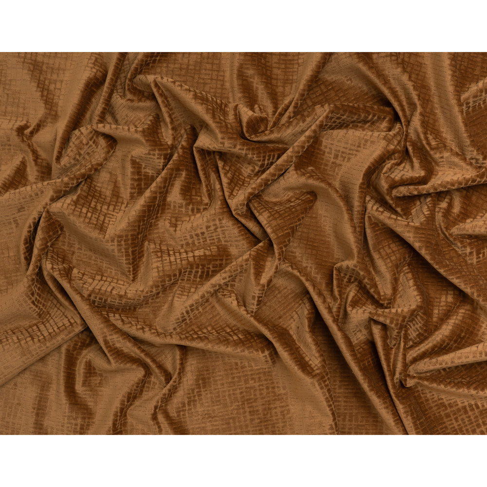 Polyester Upholstery Chenille - Ginger Grid Texture - Carolina Collection - Full