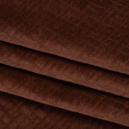 Polyester Upholstery Chenille - Mahogany Grid Texture - Carolina Collection