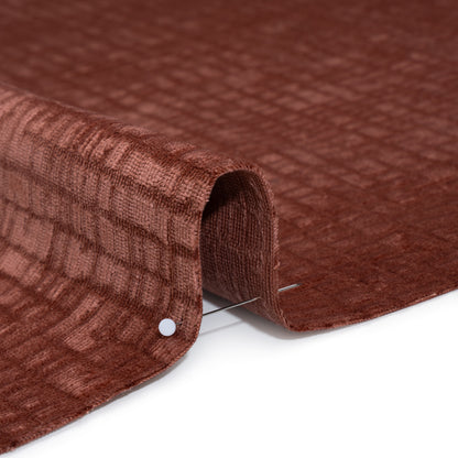 Polyester Upholstery Chenille - Marsala Grid Texture - Carolina Collection