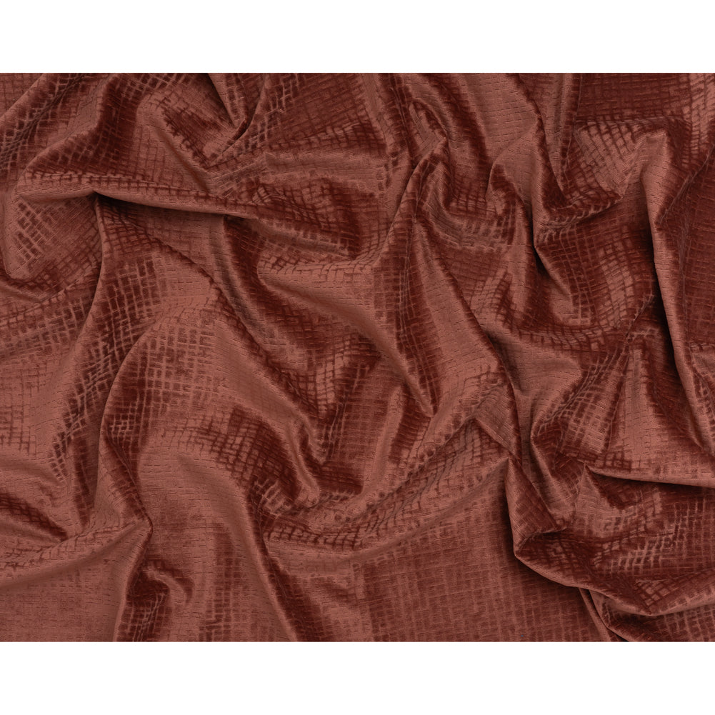 Polyester Upholstery Chenille - Marsala Grid Texture - Carolina Collection - Full
